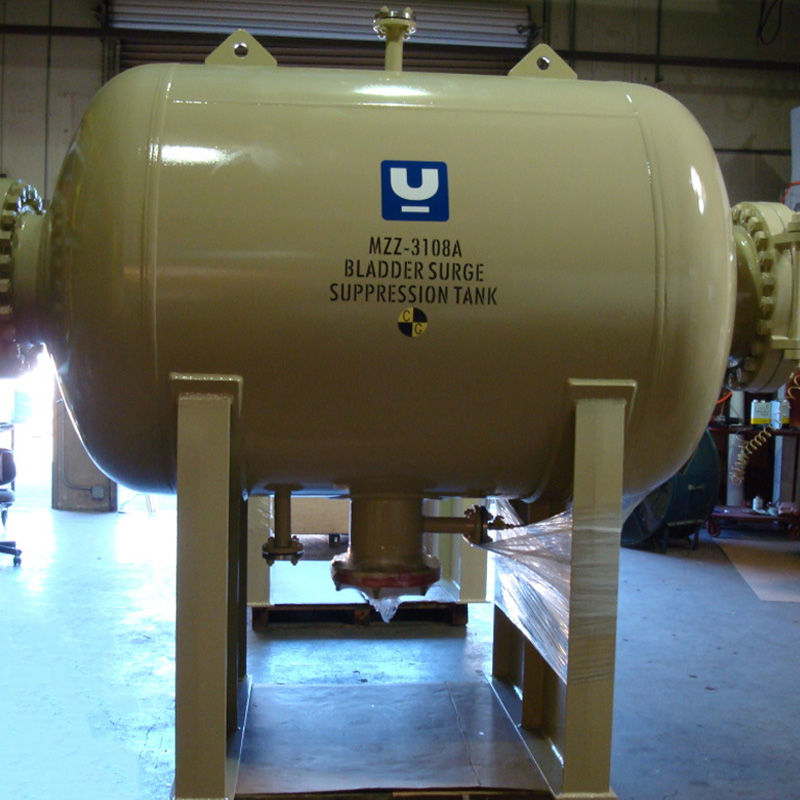 Bladder surge suppression tank